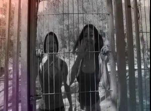 Две девушки испанки на боксёрском ринге занимаются ласками